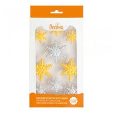 Picture of 9 GOLD AND SILVER SUGAR SNOWFLAKES